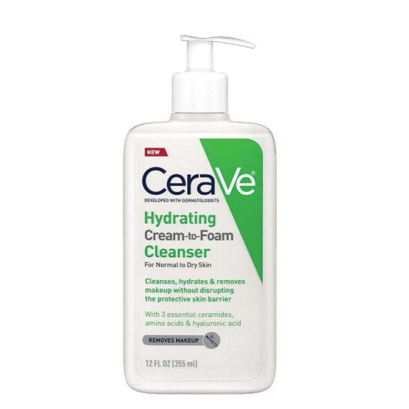 CeraVe Hydrating Cream To Foam Cleanser With Hyaluronic Acid - feminine hygiene face wash - missfeminine.com