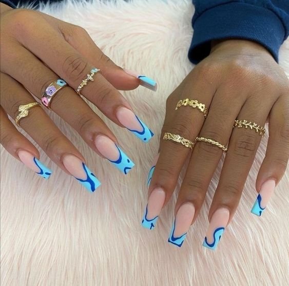 40 Hottest Summer Nails Ideas for 2023 - Baby blue