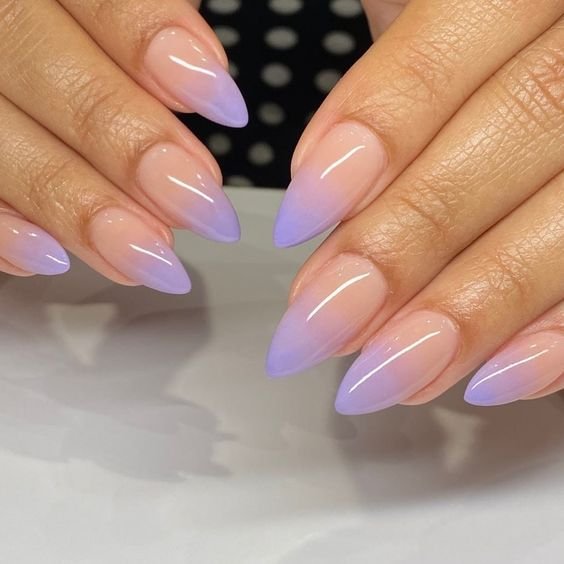 51+ Hottest Summer Nails Ideas for 2023 - Gradient purple French mani