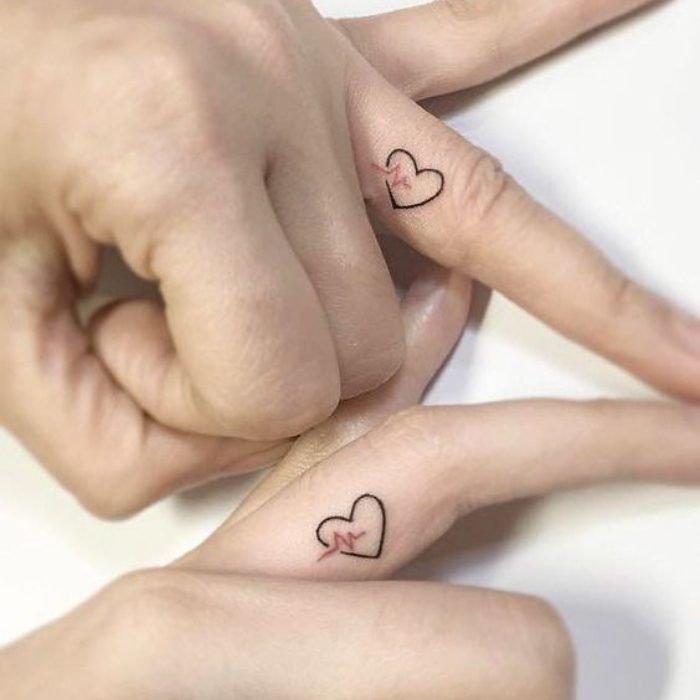 cute couple finger tattoo ideas｜TikTok Search