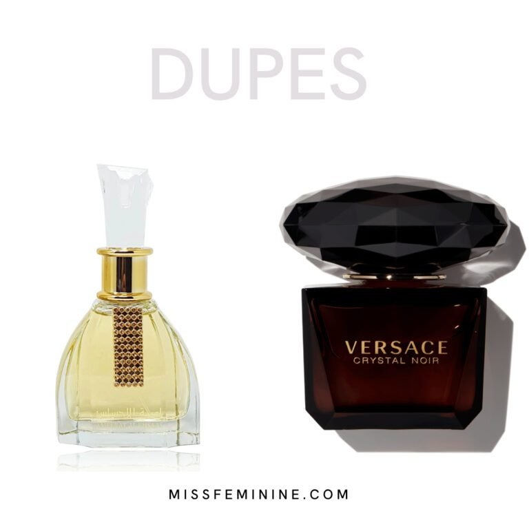 Lattafa Perfume Dupes 101_ Complete Lattafa Dupe List - Lattafa Ameerat Al Ehsaas And versace crystal noir