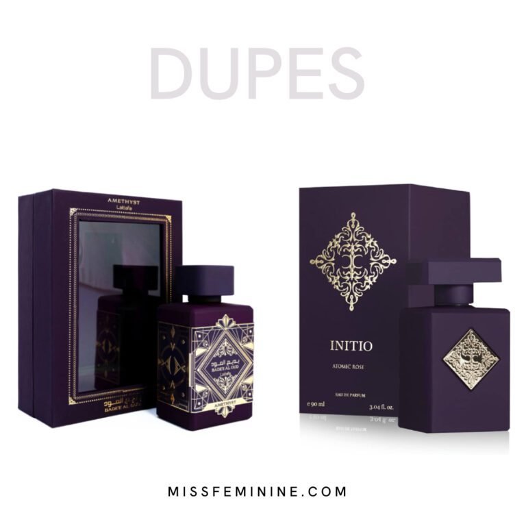 Lattafa Perfume Dupes 101_ Complete Lattafa Dupe List - Lattafa Bade Al Oud Amethyst And Intio's Atomic Rose